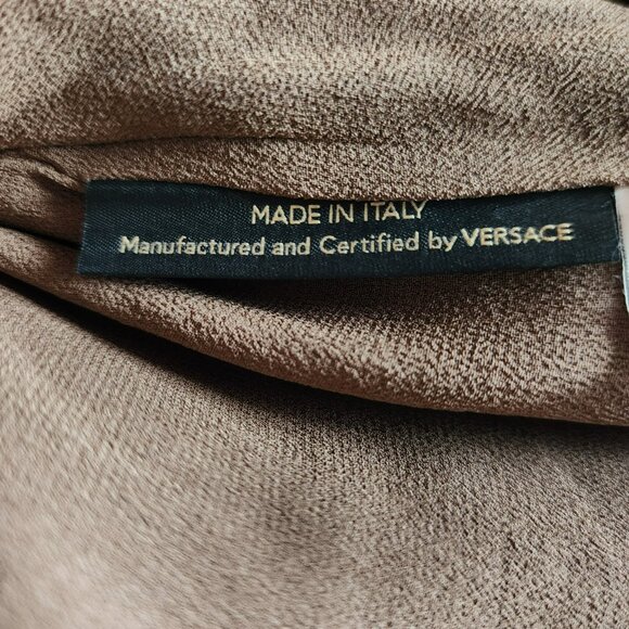 Versace Brown Skirt L Silk Viscose IT46 | US12 Solid Tailored Fit - Picture 5 of 9